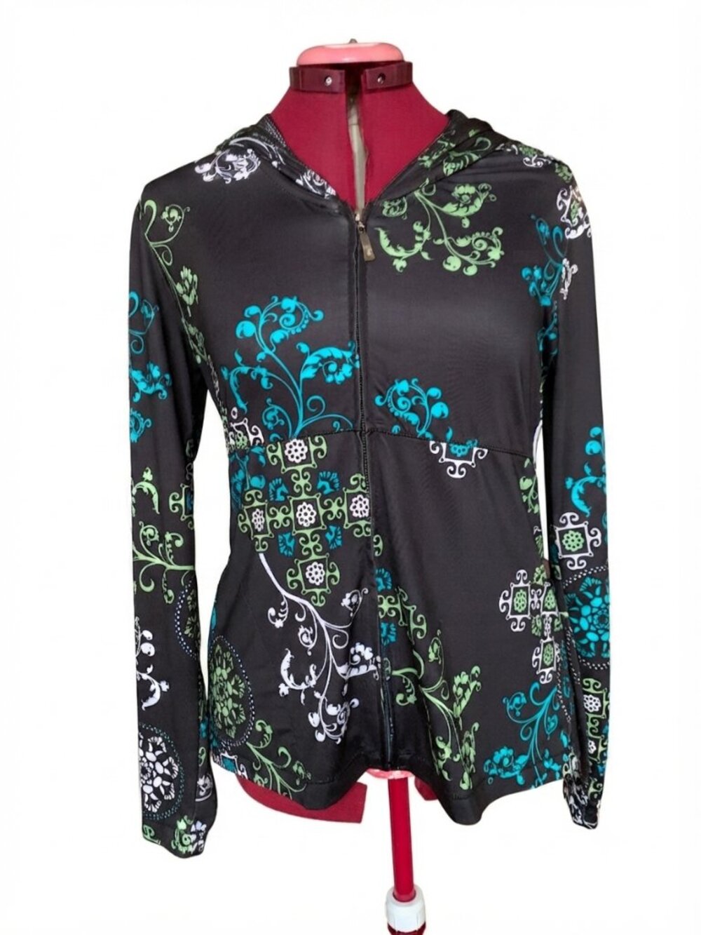 LOLë -  Graphic Printed Full-Zip Athletic Hoodie Vest - Large